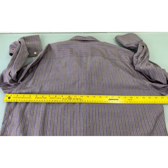 Robert Graham Shirt Mens XL Flip Cuff Floral Purple Button Up Long Sleeve - Picture 4 of 8